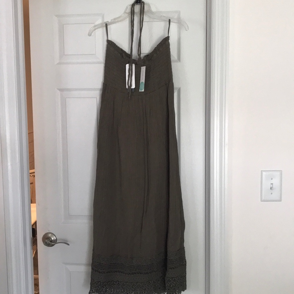 Dark green halter top dress